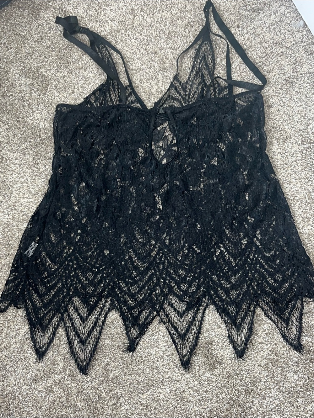 Sheer Black Lace Camisole Top - Picture 4 of 4